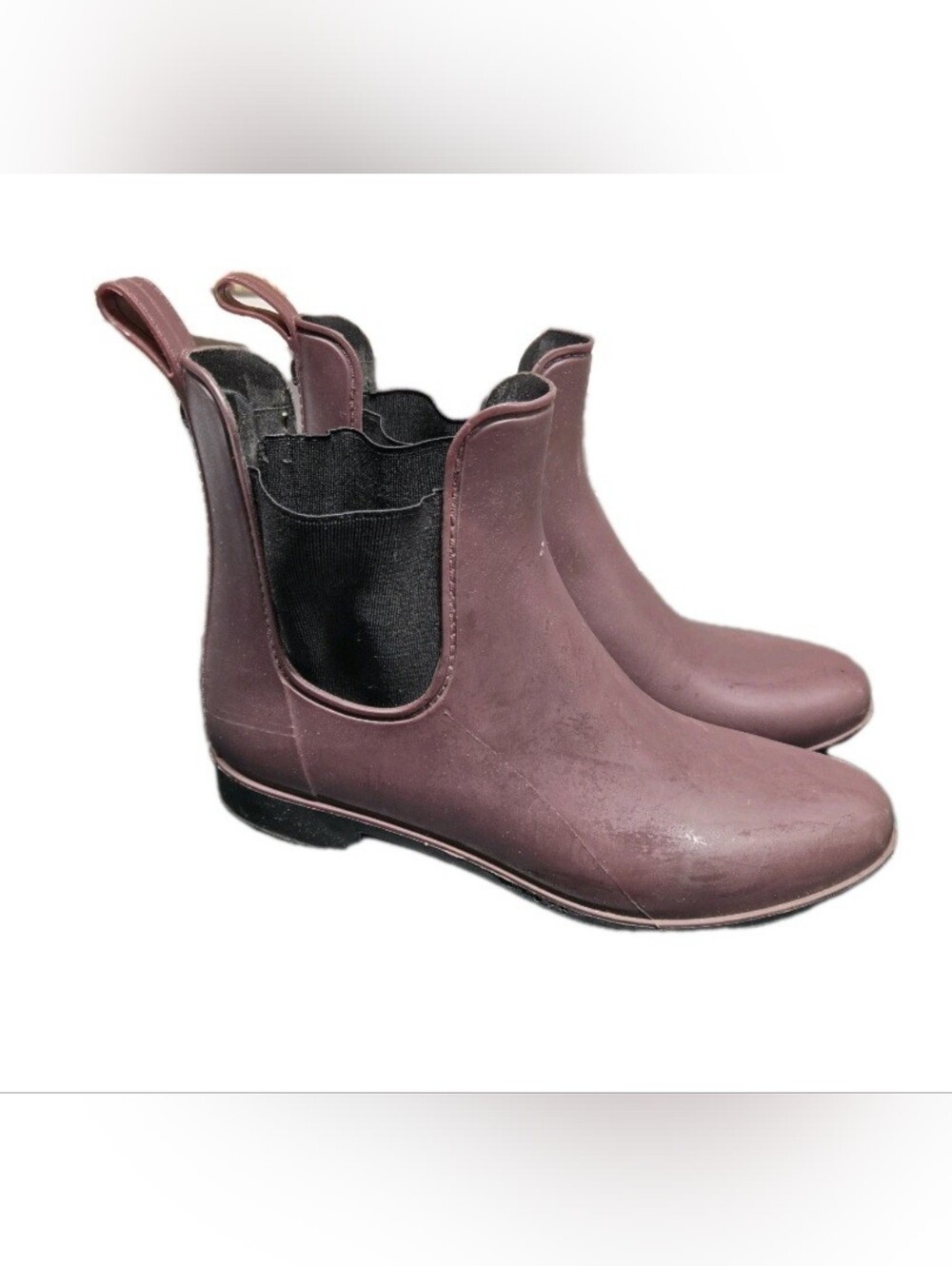 Sam Edelman Rain Boots Womens 10 Maroon Tinsley Matte Rubber Chelsea